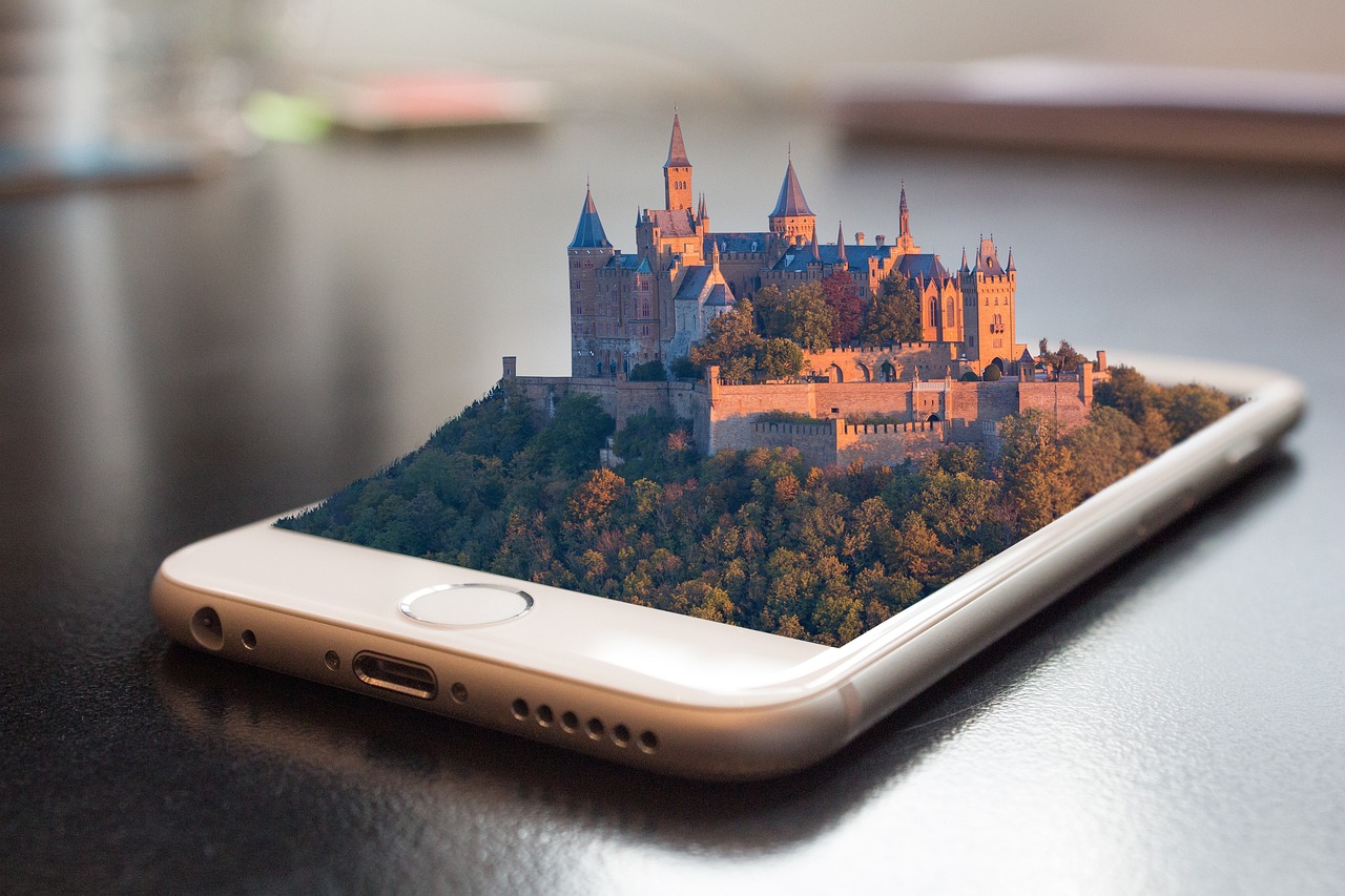 mobile phone, metaverse, smartphone, hohenzollern castle, castle, virtual reality